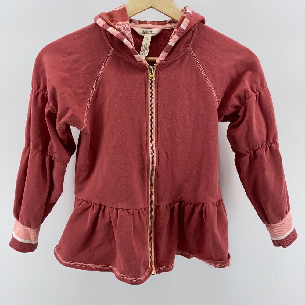 Matilda Jane Blair Zip Front Ruffle Hem Hoodie
